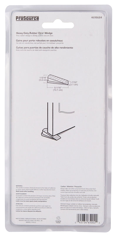 ProSource FE-S802-PS Heavy-Duty Hinge Pin Door Stop, 1-7/32 in W x 5-1/16 in L x 1-5/16 in H Projection, Rubber, Almond