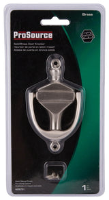 ProSource HR4003SN-PS Door Knocker, Brass, Satin Nickel, 3-3/8 in Mounting Hole Center to Center