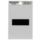 HILLMAN 3 in. Reflective Black Vinyl Self-Adhesive Special Character Hyphen 1 pc, Pack of 6