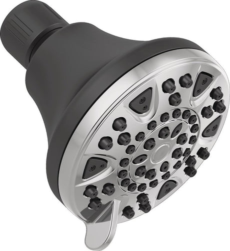 Peerless 76314 Shower Head, 1.75 gpm, 3-Spray Function, Chrome, 3-3/8 in Dia, 3-3/4 in L