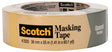 Scotch 2020-1.5A Masking Tape, 60 yd L, 1-1/2 in W, 0.005 in Thick, Crepe Paper/Rubber Backing, Beige
