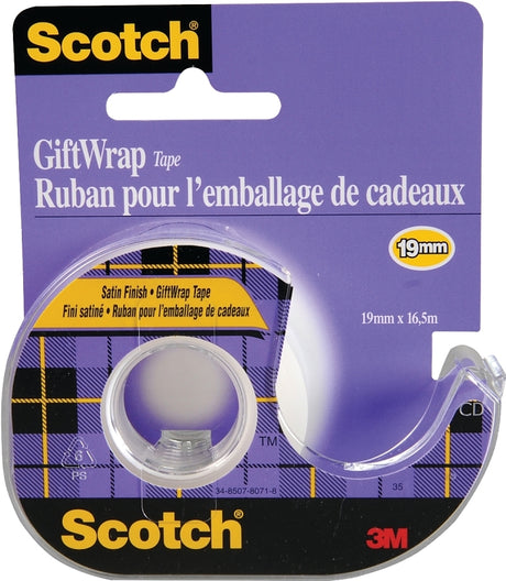 Scotch 15 Pop-Up Giftwrap Tape, 650 in L, 3/4 in W