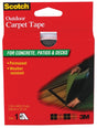 Scotch CT3010 Carpet Tape, 40 ft L, 1-3/8 in W, Black