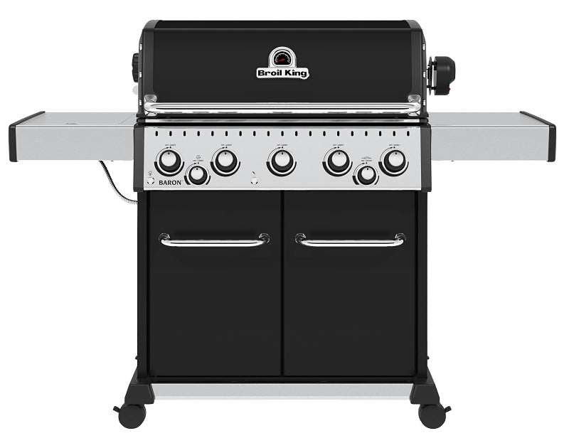 Broil King Baron 590 PRO 876244 Gas Grill, 45,000 Btu/hr, Liquid Propane, 5-Burner, Side Shelf Included: Yes