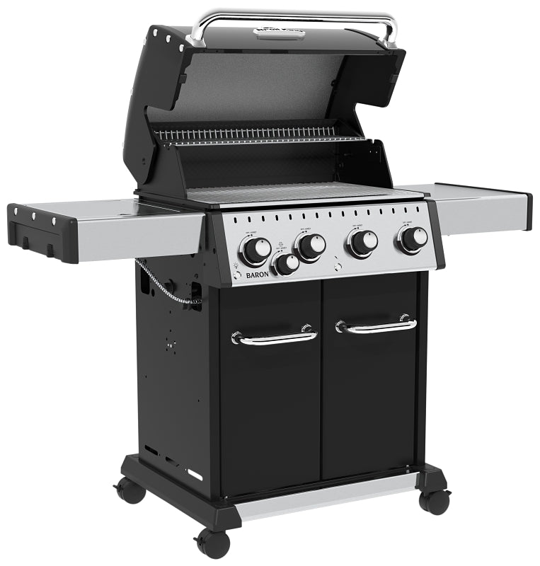 Broil King Baron 440 PRO 875224 Gas Grill, 45,000 Btu/hr, Liquid Propane, 5-Burner, Side Shelf Included: Yes