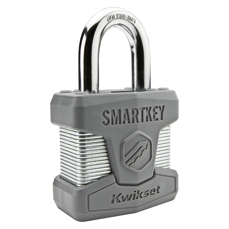 Kwikset 026 SMT STD CP Padlock, Alike Key, Standard Shackle, 0.359 in Dia Shackle, Molybdenum Shackle, Steel Body