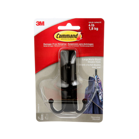 HOOK DOUBLE MATTE BLACK LARGE, Pack of 4