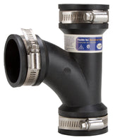 ProSource QT-150 Flexible Pipe Tee, PVC, Black