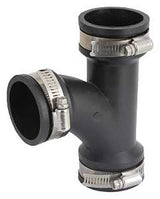 ProSource QT-150 Flexible Pipe Tee, PVC, Black