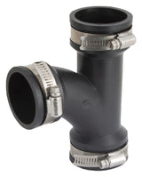 ProSource QT-150 Flexible Pipe Tee, PVC, Black