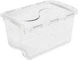 Sterilite 19148006 Storage Box, Plastic, Clear/White, 22-3/8 in L, 15-7/8 in W, 13-1/8 in H, Pack of 6