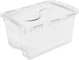 Sterilite 19148006 Storage Box, Plastic, Clear/White, 22-3/8 in L, 15-7/8 in W, 13-1/8 in H, Pack of 6