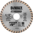 DEWALT DW4725 Circular Blade, 4-1/2 in Dia, 7/8 in Arbor, Diamond Cutting Edge, Segmented Rim