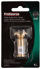 ProSource LR-002BB-PS Door Viewer, 200 deg Viewing, 1-3/8 to 1-3/4 in Thick Door, Solid Brass, Brass