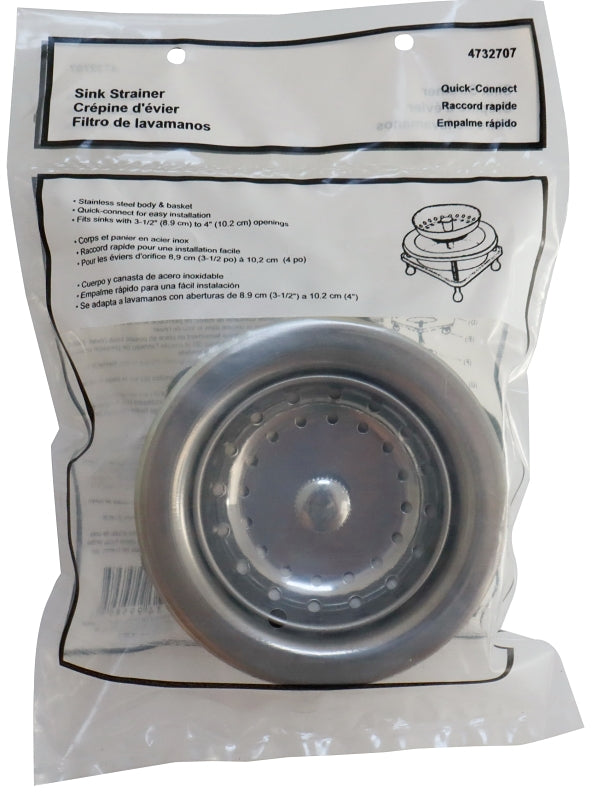 ProSource 122040-3L Basket Strainer Assembly, 4-1/2 in Dia, For: 3-1/2 to 4 in Dia Opening Sink