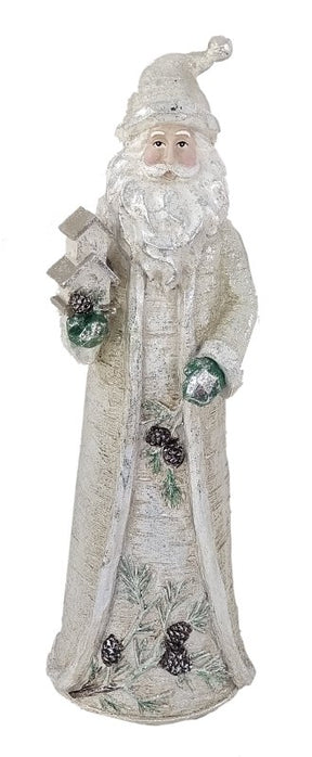 Santas Forest 89945 Santa Figurine, 16.5 in H, Birch Santa Figurine, Resin, Gray, Pack of 6