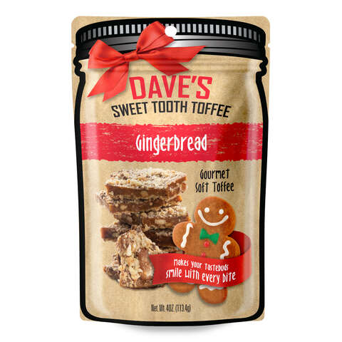 Dave's Sweet Tooth Gingerbread Toffee 4 oz, Pack of 12