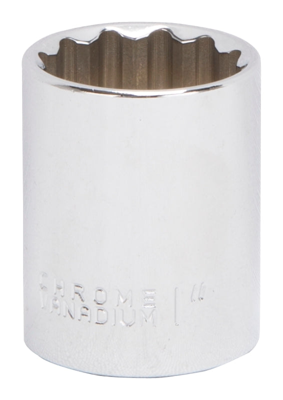 Vulcan MT6518369 Drive Socket, 1 in Socket, 1/2 in Drive, 12-Point, Chrome Vanadium Steel, Chrome