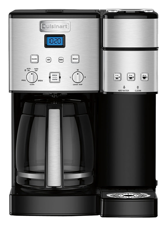 Cuisinart Coffee Center SS-16BKS 2-in-1 Coffeemaker, 12 Cups Capacity, 1200 W, Plastic, Black/Stainless Steel