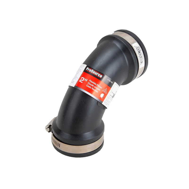 ProSource QL-200 Qwik Pipe Elbow, 2 in, 90 deg Angle, PVC, Black