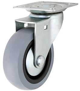 Shepherd Hardware G1 Series 3545 Swivel Caster, 3 in Dia Wheel, TPR Wheel, Gray, 121 lb