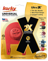 Korky 2017BP Long-Life High-Performance Toilet Flapper, Specifications: 2 in Valve Open, Rubber, Red