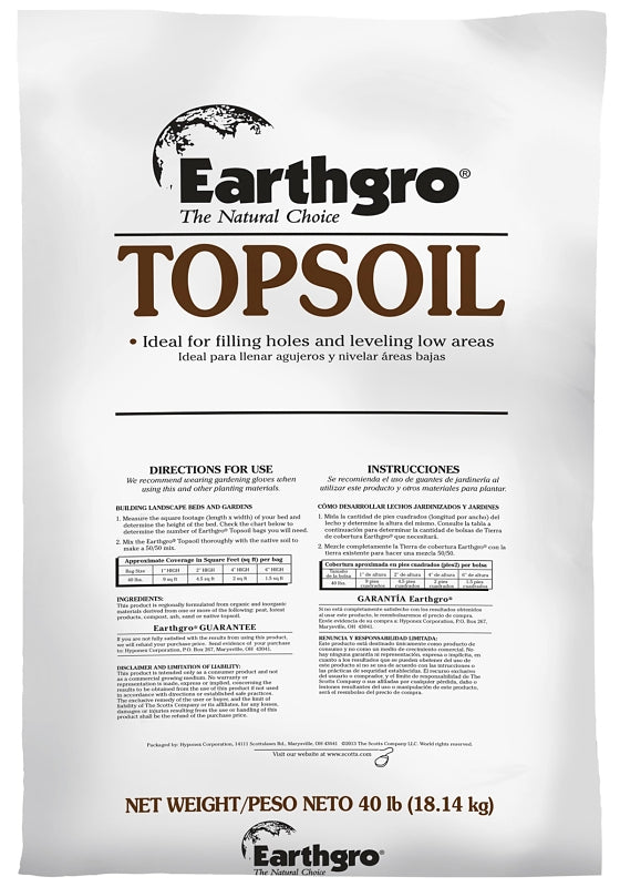 Earthgro 71140180 Top Soil, Granular, 40 lb Bag, Pack of 60