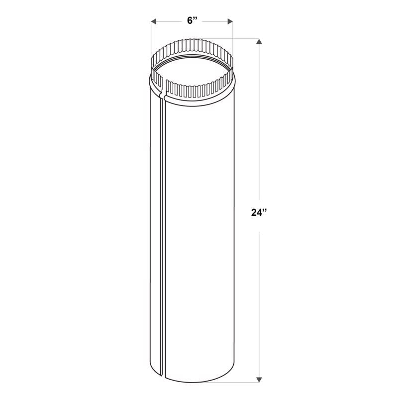 Imperial 6 in. D X 24 in. L Galvanized Steel Furnace Pipe, Pack of 10