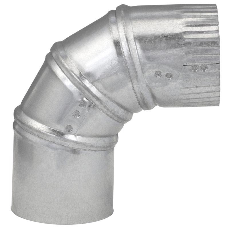 Imperial 3 in. D X 3 in. D Adjustable 90 deg Galvanized Steel Furnace Pipe Elbow, Pack of 8