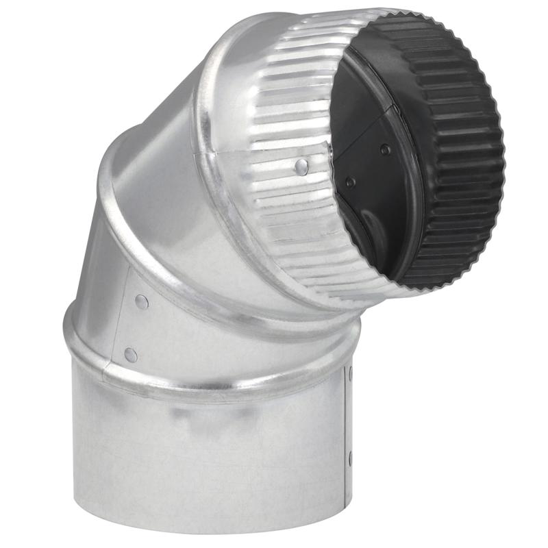 Imperial 4 in. D X 4 in. D Adjustable 90 deg Galvanized Steel Furnace Pipe Elbow, Pack of 8