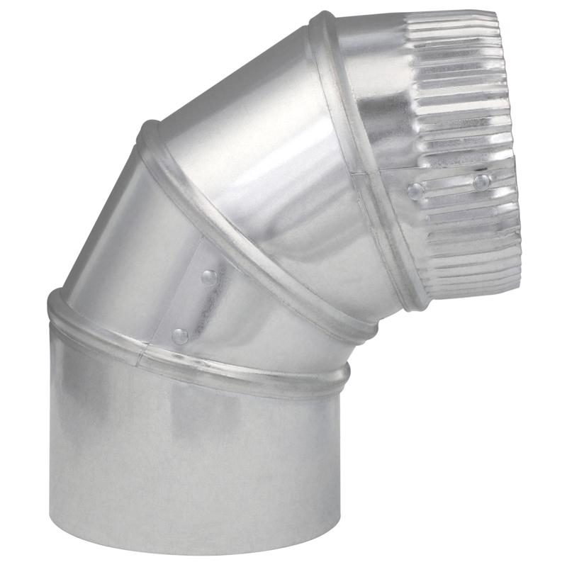 Imperial 4 in. D X 4 in. D Adjustable 90 deg Galvanized Steel Furnace Pipe Elbow, Pack of 8