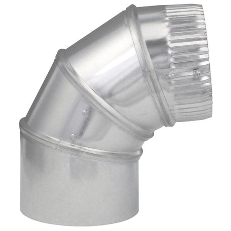 Imperial 4 in. D X 4 in. D Adjustable 90 deg Galvanized Steel Furnace Pipe Elbow, Pack of 8