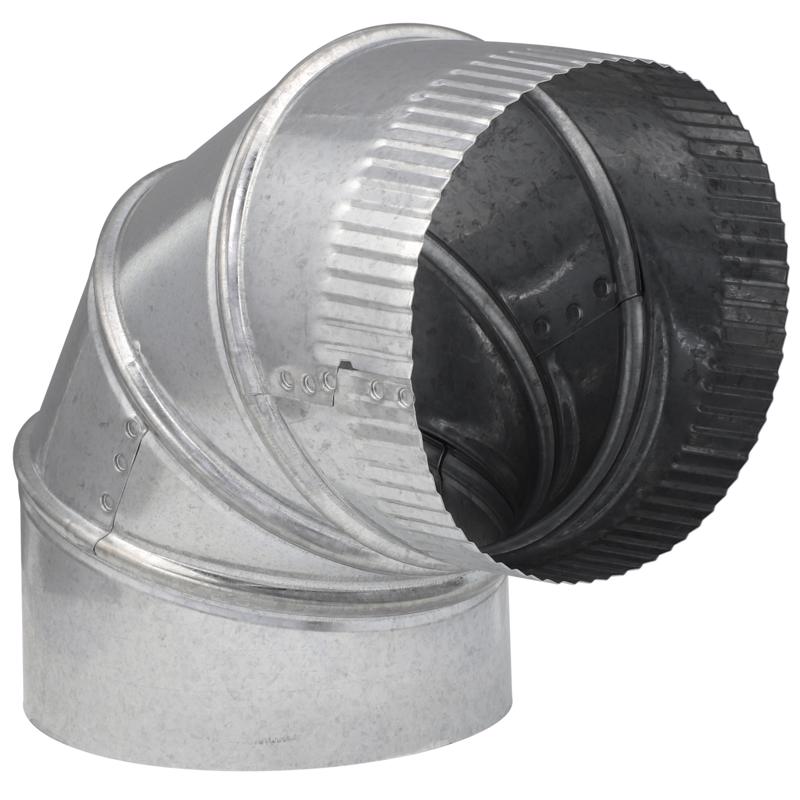 Imperial 6 in. D X 6 in. D Adjustable 90 deg Galvanized Steel Furnace Pipe Elbow, Pack of 8