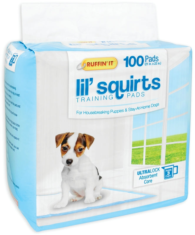 Ruffin'It Lil' Squirts 82100 Dog Training Pad, 22 in L, 21 in W, Cotton/Plastic
