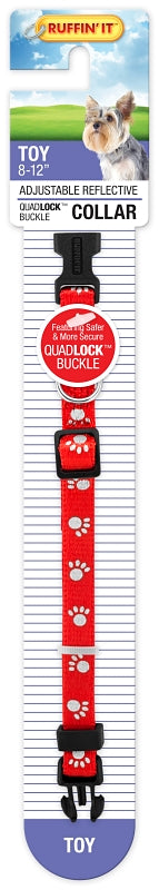 Ruffin'It 39201 Reflective Dog Collar, 8 to 12 in L Collar, 3/8 in W Collar, Nylon, Assorted, Pack of 3