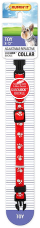Ruffin'It 39201 Reflective Dog Collar, 8 to 12 in L Collar, 3/8 in W Collar, Nylon, Assorted, Pack of 3