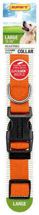 Ruffin'It 31643 Adjustable Dog Collar, 18 to 26 in L, 1 in W, Nylon, Orange, Pack of 3