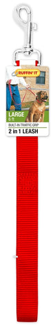 Ruffin'It 62888 Traffic Grip Leash, 6 ft L, 1 in W, Assorted, Pack of 3