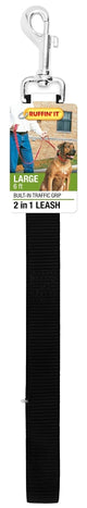 Ruffin'It 62888 Traffic Grip Leash, 6 ft L, 1 in W, Assorted, Pack of 3