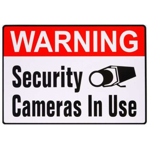 HILLMAN English White Security Decal 4 in. H X 6 in. W, Pack of 6