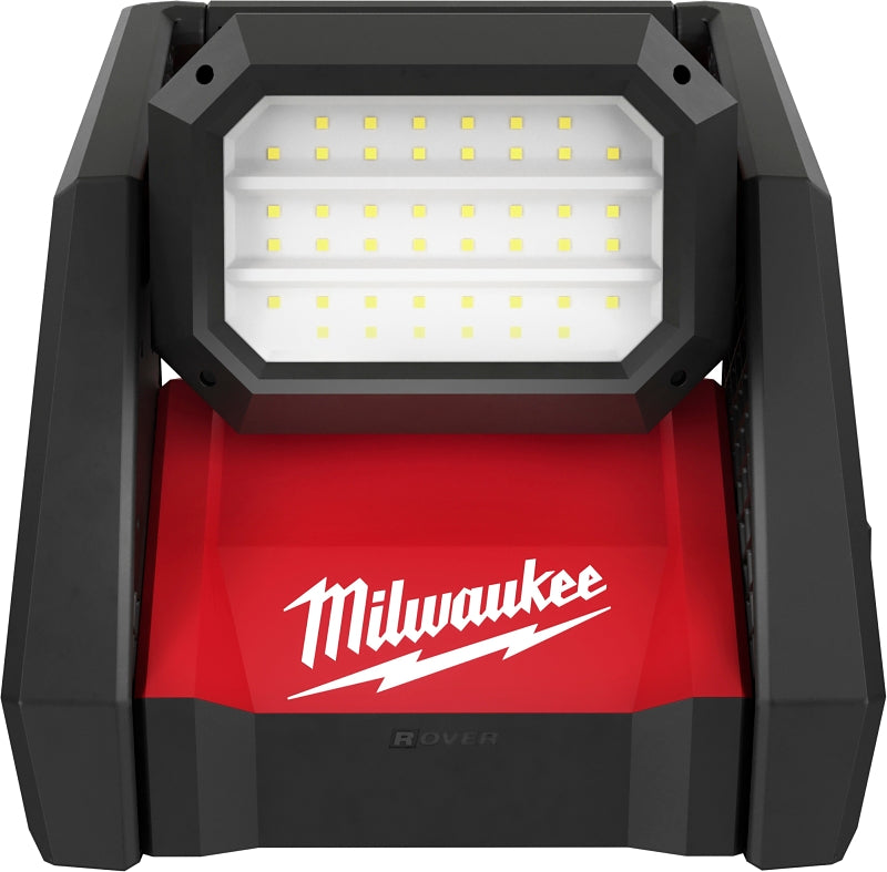 Milwaukee M18 ROVER 2366-20 Dual Power Flood Light, 0.65, 2 A, 120 VAC, 18 VDC, Lithium-Ion Battery, LED Lamp, Black/Red