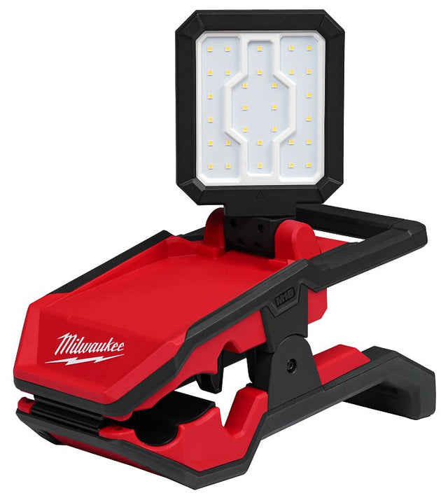 Milwaukee M18 ROVER 2358-20 Clamping Flood Light, 18 V, LED Lamp, Natural, 2000, 1000, 500 Lumens, Plastic Fixture
