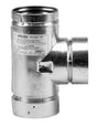 Selkirk 244100 Pellet Vent Tee with Cap, 4 in, Stainless Steel, Galvanized