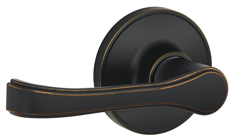 Schlage J Series J10TOR716 Passage Lever, Mechanical Lock, Aged Bronze, Metal, Residential, 3 Grade, ADA Compliant