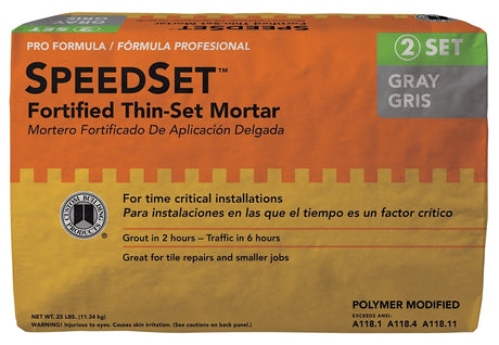 SpeedSet SDS25 Thinset Mortar, Gray, Powder, 25 lb Bag