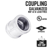STZ Industries 1/2 in. FIP each X 1/2 in. D FIP Galvanized Malleable Iron Coupling, Pack of 5