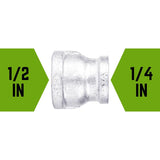 STZ Industries 1/2 in. FIP each X 1/4 in. D FIP Galvanized Malleable Iron Reducing Coupling