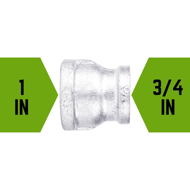 STZ Industries 1 in. FIP each X 3/4 in. D FIP Galvanized Malleable Iron Reducing Coupling, Pack of 5