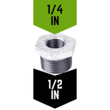STZ Industries 1/2 in. MIP each X 1/4 in. D FIP Galvanized Malleable Iron Hex Bushing, Pack of 5