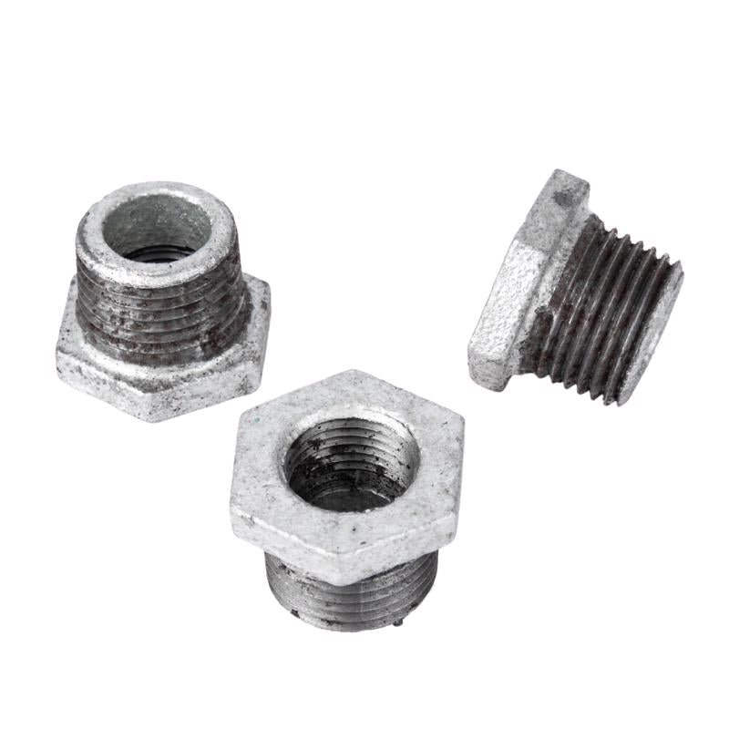 STZ Industries 1/2 in. MIP each X 3/8 in. D FIP Galvanized Malleable Iron Hex Bushing, Pack of 5